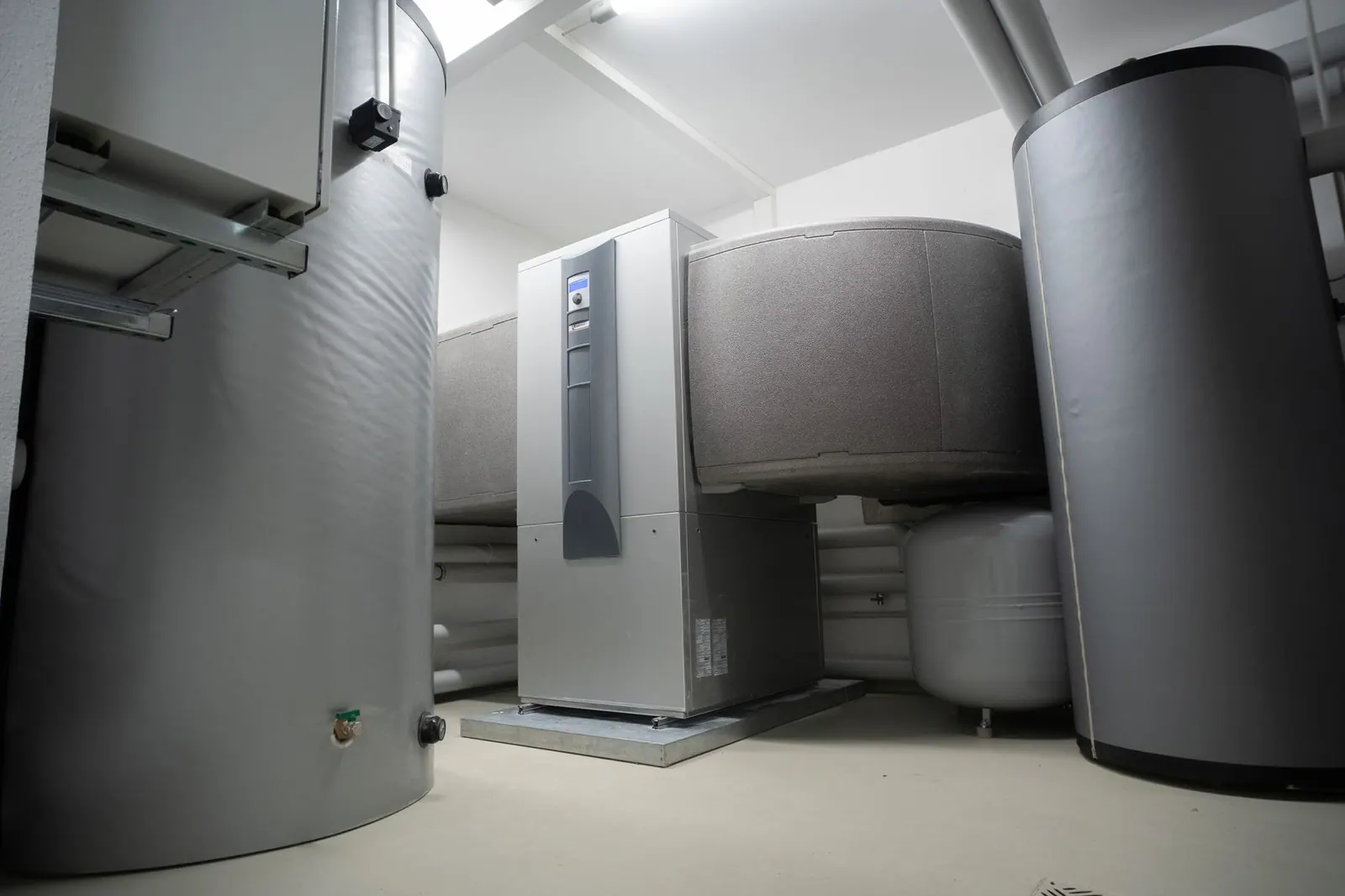 Efficient and innovative heat pump system in an indoor setting for advanced heating solutions. What a 200-amp panel upgrade costs for a heat pump in California