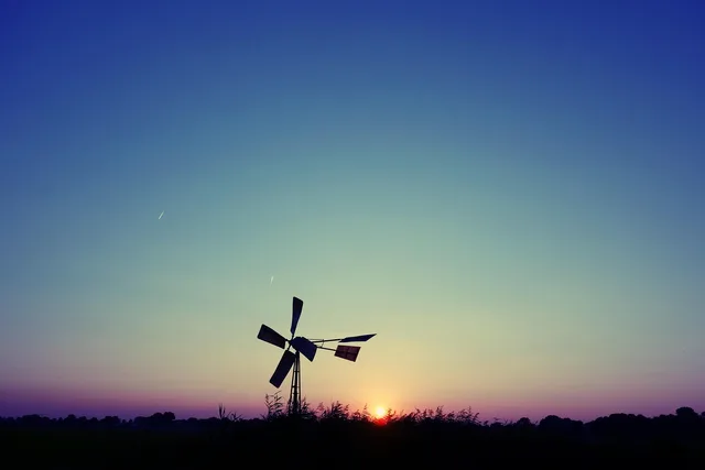windmill, nature, water pump, wind powered water pump, mill, pump, sunset, sun, dusk, evening, evening sky, silhouette, holland, dutch, blue power. How to budget for the upkeep an electrified home needs