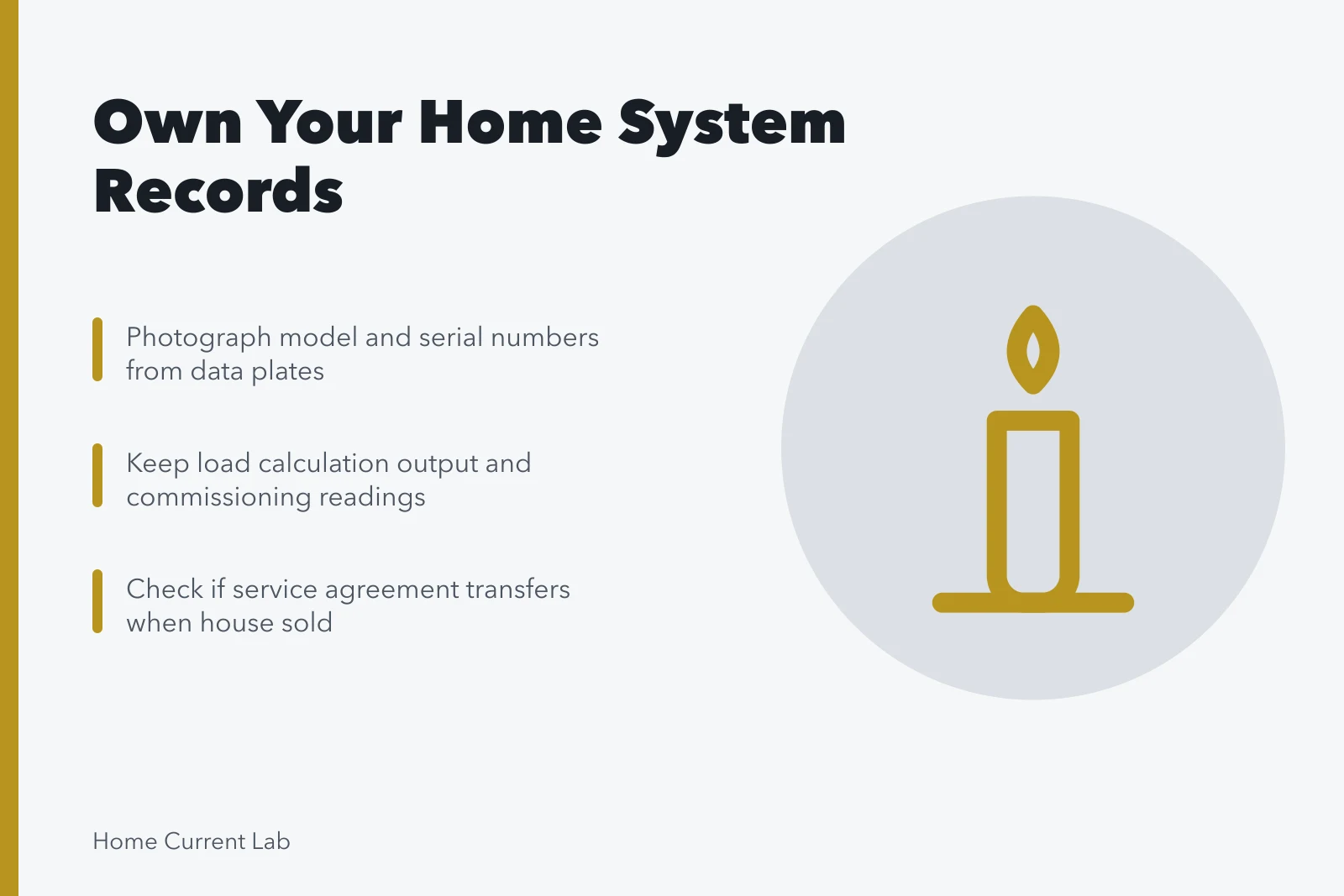Card about keeping home energy system records and service agreements. 4 things about home energy contractors worth your time