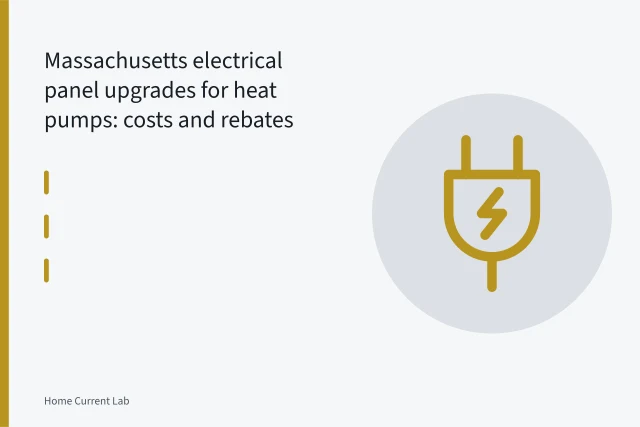New 200 amp electrical panel with breakers and service conductors during upgrade. Massachusetts electrical panel upgrades for heat pumps: costs and rebates
