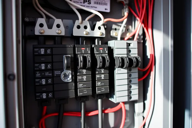 Current transformers clamped around conductors inside an open home electrical panel. Eight questions to settle before buying a home energy monitor
